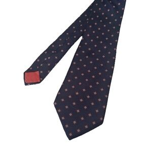 Vintage YSL Yves Saint Laurent Tie Navy Medallion Geometric Design Designer